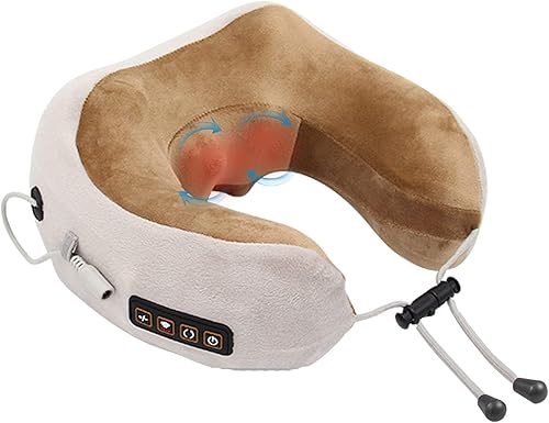 EEZEE Almohada de masaje de cuello con 3 modos de vibración para el cuello, la espalda y las piernas, relajación y apoyo, almohada de cuello de