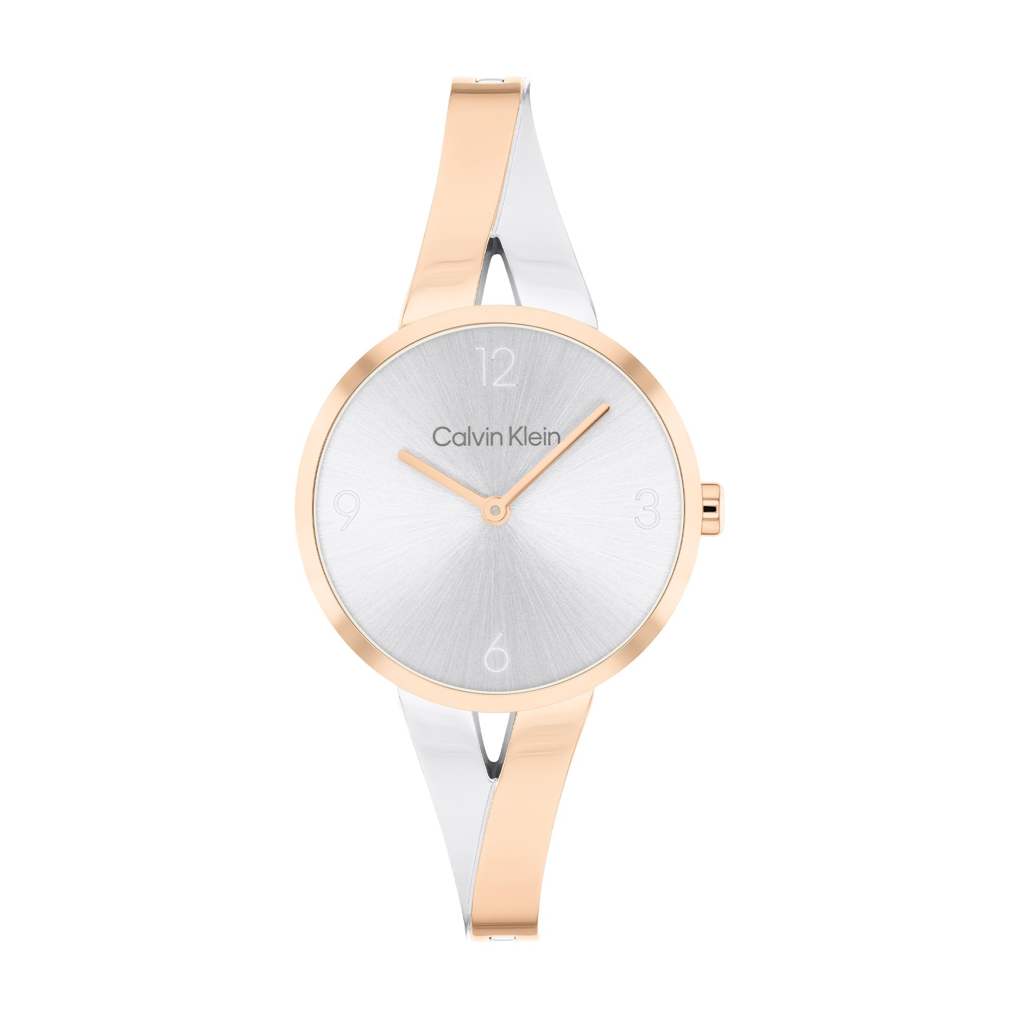 Calvin Klein Two Hand Quartz Movement Watch for Women Joyful Collection with Two-Tone Stainless Steel Bangle Bracelet - 25100028