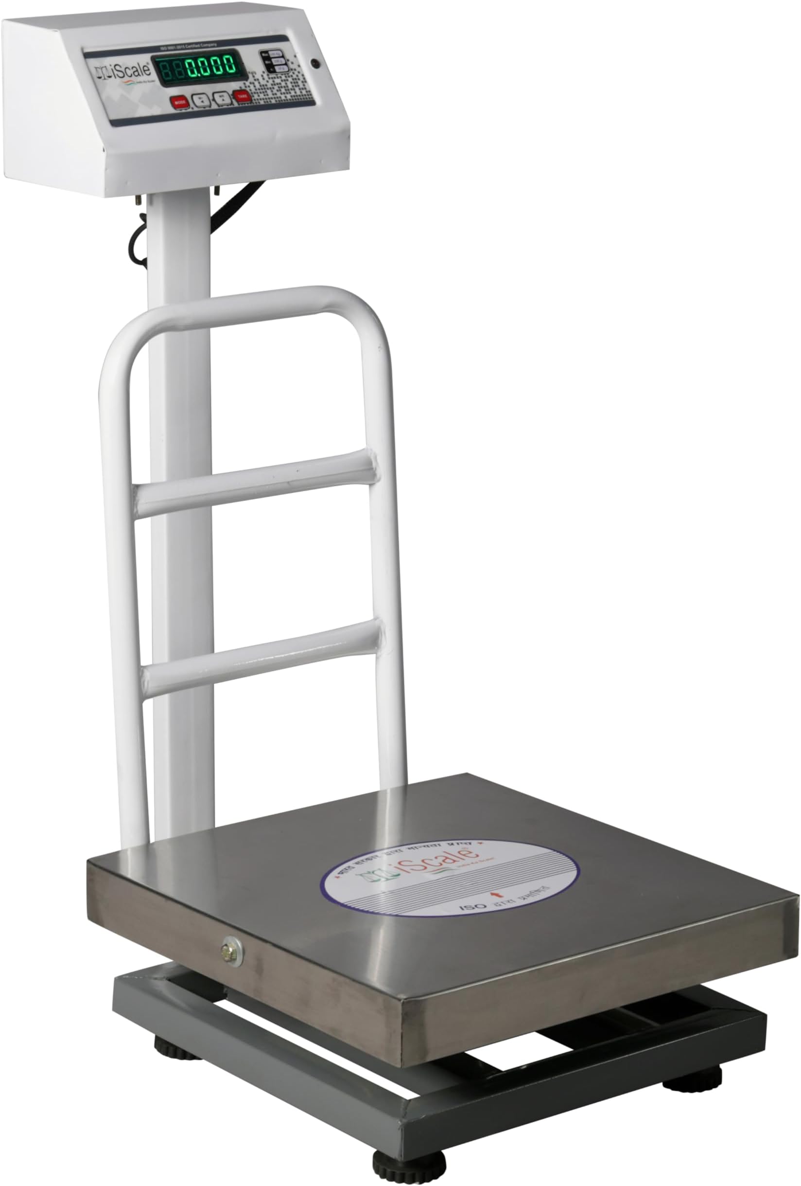 iScale ISP-100S Electronic Platform Weighing Scale | 100kg Capacity, 10g Accuracy | Digital Weight Machine for Shop, Commercial & Industrial Use | Stainless Steel Platform (16x16 Inches / 400x400mm)