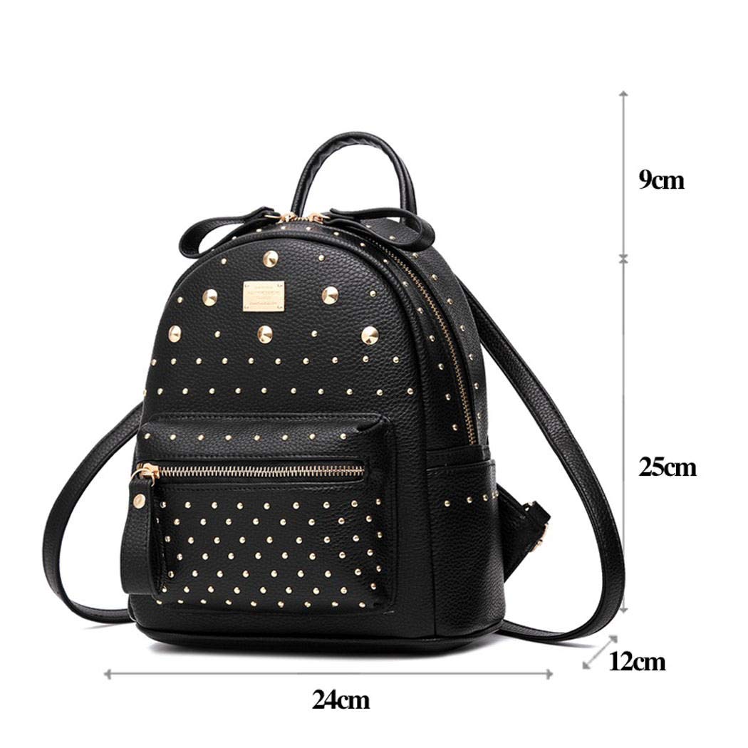 AINUOEY Donna Borse a Zaino Borsa a Zainetto Elegante Tracolla Zaini Firmate Marca Zainetti Antifurto PU pelle 76601 1 pz Nero