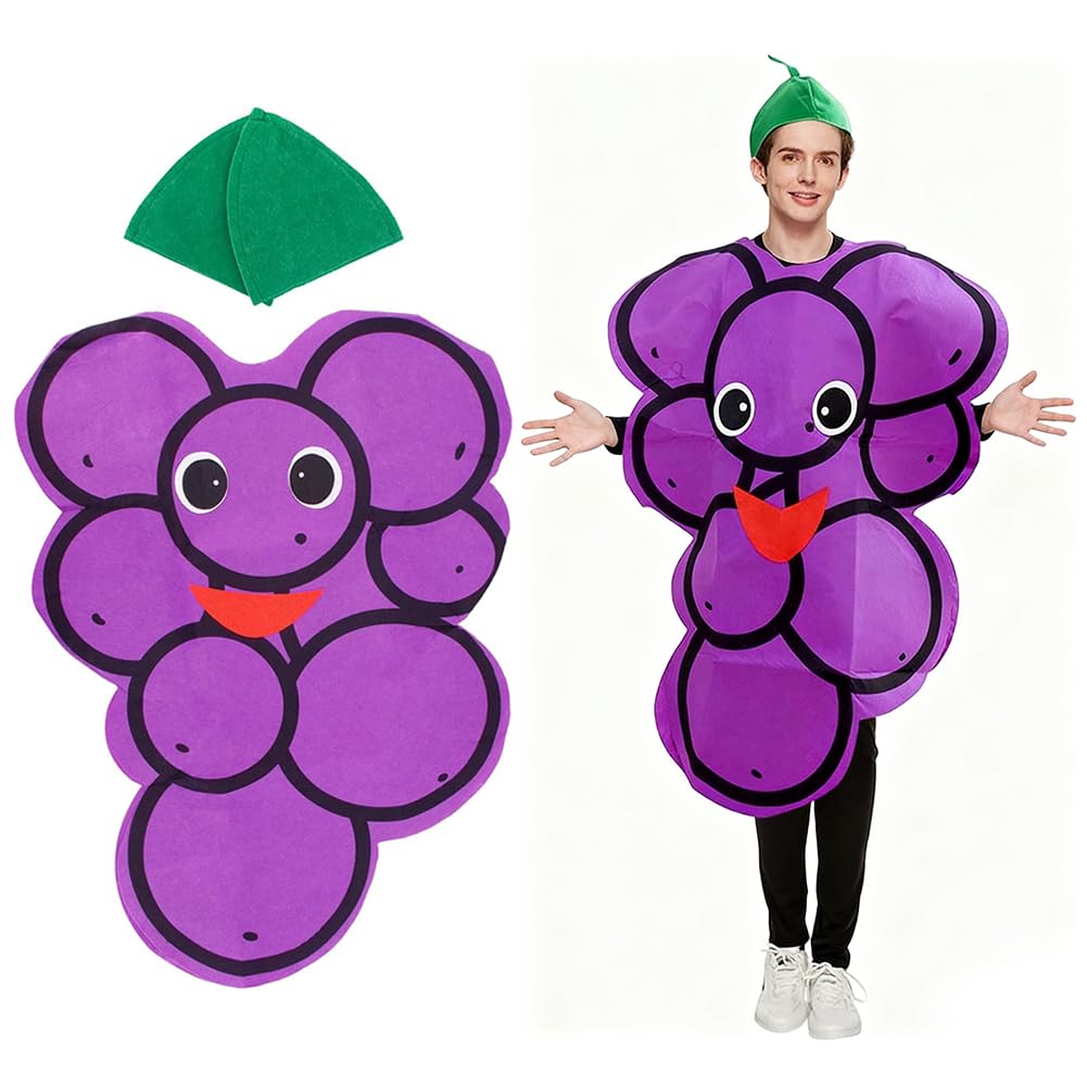 Divertido Traje De Cosplay, Conjunto de Disfraz de Uva para Adultos, Disfraz de Fruta Divertida de Carnaval para Halloween, fiestas temáticas, juegos de rol