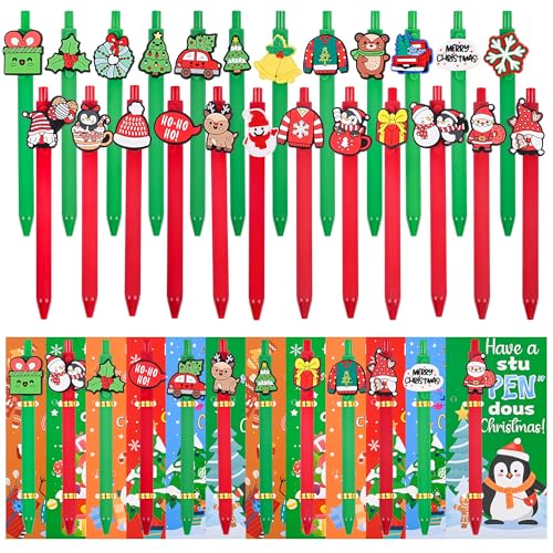 LiYiQ 48 PCS Christmas Ballpoint Pens Bulk for Christmas Stocking