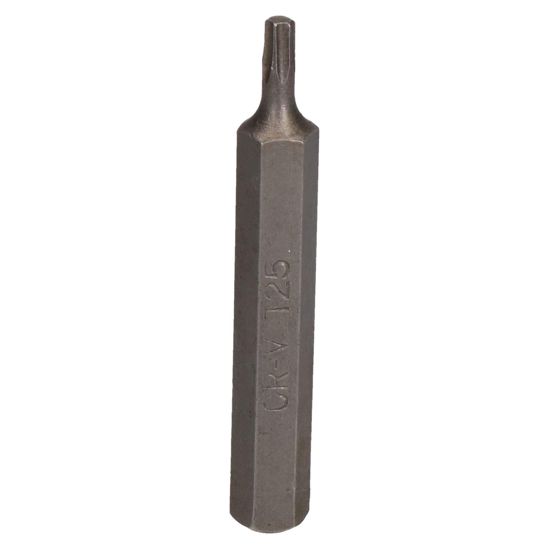 Ab Tools Men's T25 Torx Star Bit 75Mm Length 10Mm Shank Chrome Vanadium Hardened Tip Cr-V