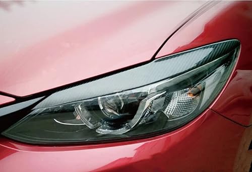Miniatura 5 de Para Mazda 6 Atenza 2017-2018 Faro Ceja Párpado Cubierta Trim Fibra de Carbono 2x