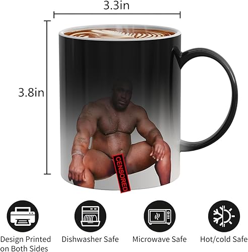 Miniatura 5 de Regalos divertidos para hombres, mujeres y adultos, taza de café de madera Barry UNCENSORED, divertida taza de café color nude, taza de café que