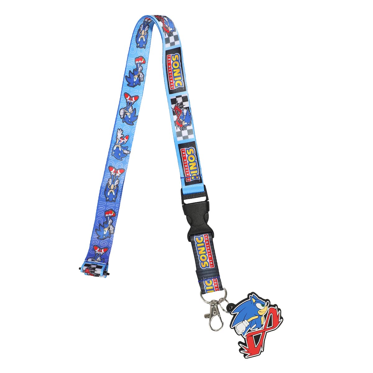 BioworldBioworld Sonic the Hedgehog Modern Lanyard with Breakaway Rubber Charm and ID Sleeve, Multicolored