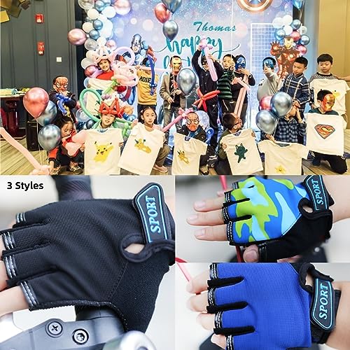 Morices 子供用トレッキンググローブ 半指タイプ ブルー