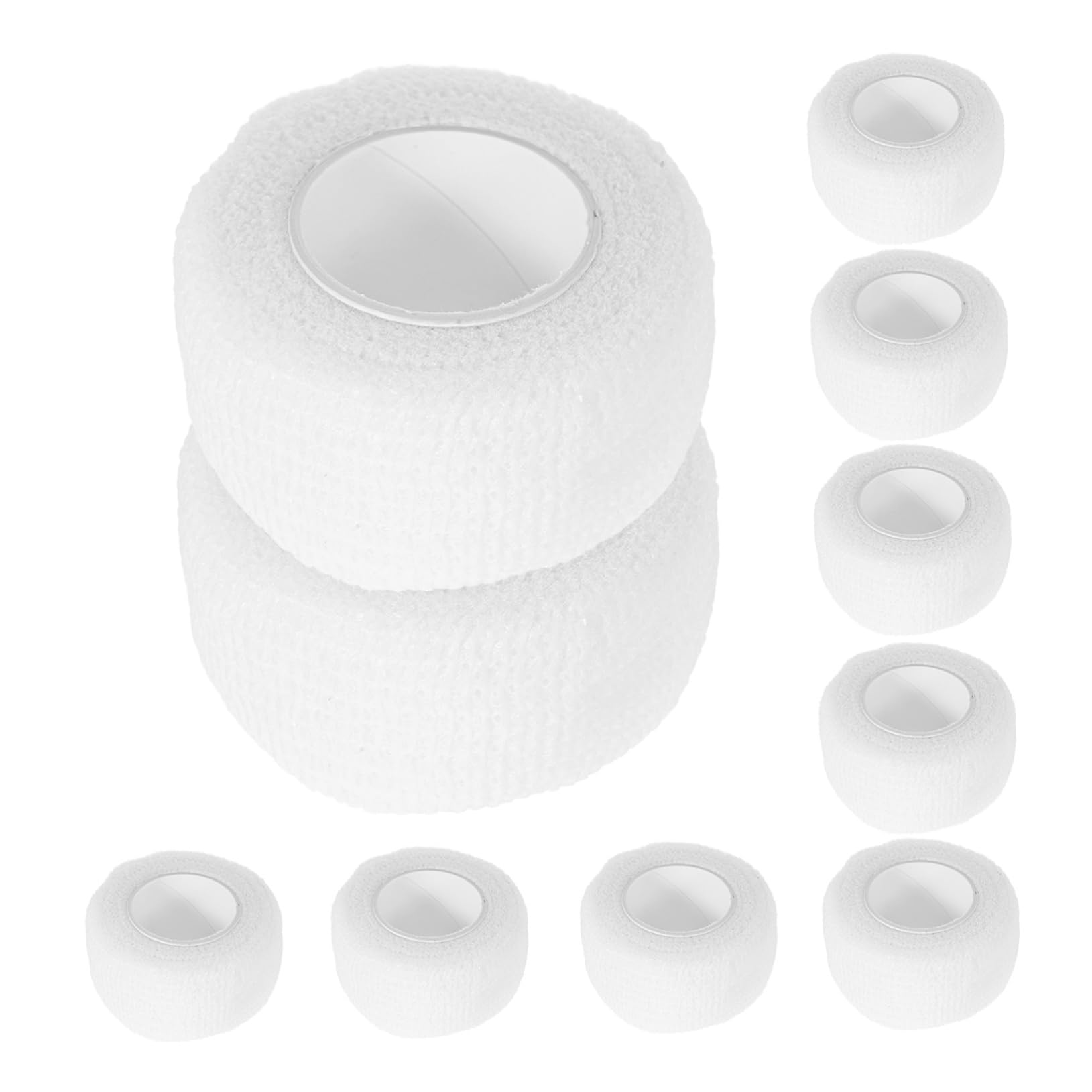 Mikikit 10 Rolls Self Adhesive Bandage Wrap Elastic Finger Tape for Sports Protection Adjustable Stretch Band Non Woven Fabric Comfortable Practical for Injury Prevention