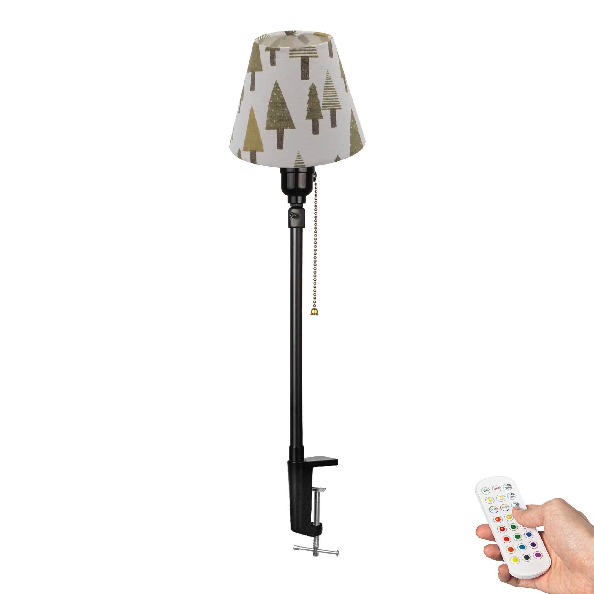 Wiederaufladbar Klemmleuchte mit Fernbedienung, Einstellbare Höhe Clip auf Schreibtisch Leselampe,Dimmbar Clamp Nachttischlampe mit Flexarm für Nachttisch Schreibtisch- DZ0031SDS