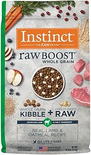 Instinct Raw Boost, Natural Dry Dog Food with Freeze Dried Pieces, High Protein, Whole Grain Recipe - Real Lamb & Oatmeal, 20 lb. Bag