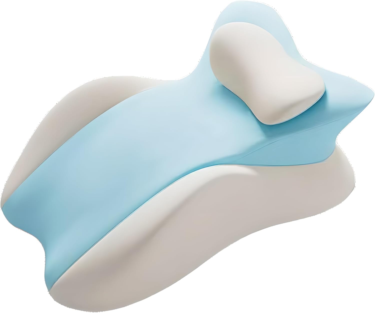 Ergonomic Prone Pillow - Memory Foam Full Body Support for Back/Side/Stomach Sleepers | Relieves Snoring/Back Pain, Improves Circulation | Detachable, Washable, Non-Slip for Post-Surgery(Blue + Gray)