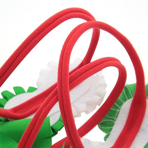 Miniatura 4 de BBTDIN Diadema de flores de Navidad para bebé lazo para el cabello de las niñas lazo para el cabello de las flores tocado de Navidad para bebé BHC02