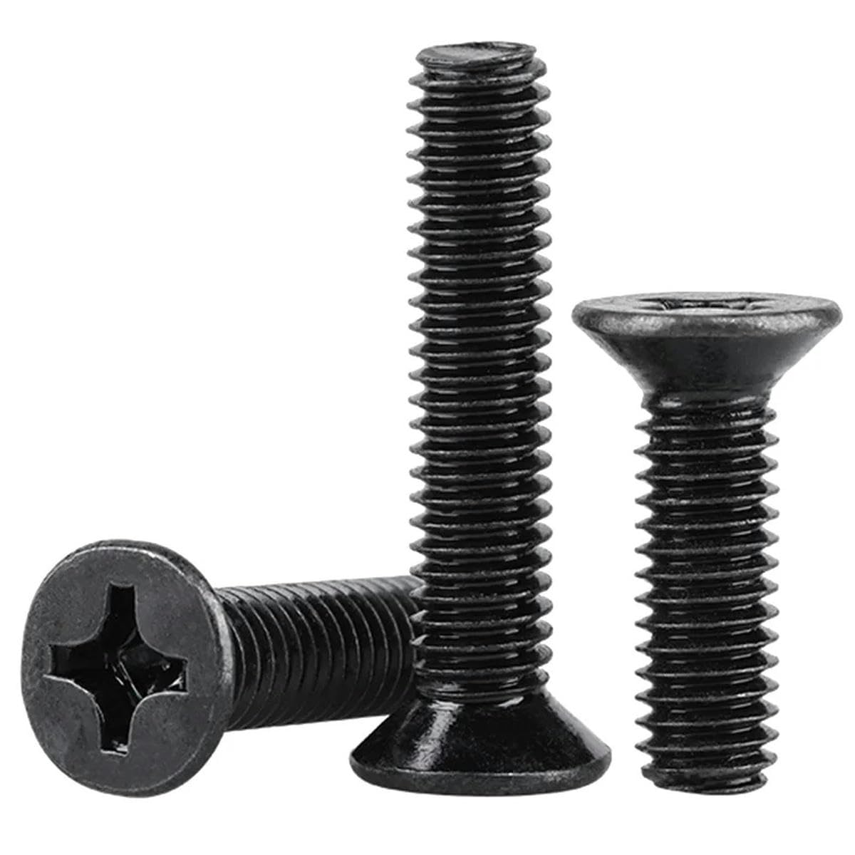 50 Stück 304 Edelstahl M1,6 M2 M2,5 M3 M4 M5 M6 M8 Schwarze Kreuzschlitzschraube mit flachem Senkkopf GB819 verlängert-M2 (50 Stück)-25 mm