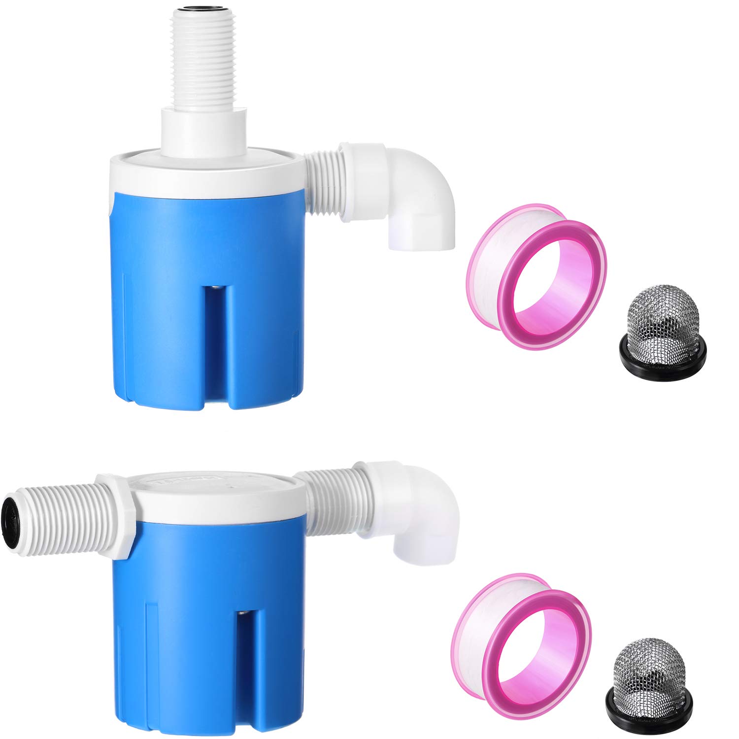 2 Pieces 1/2 Inch Float Valve, Side-Entry Built-in and Built-in Embedded Float Valve, Float Valve with Filter for Automatic Control of Water Level in Water Tank and Pool