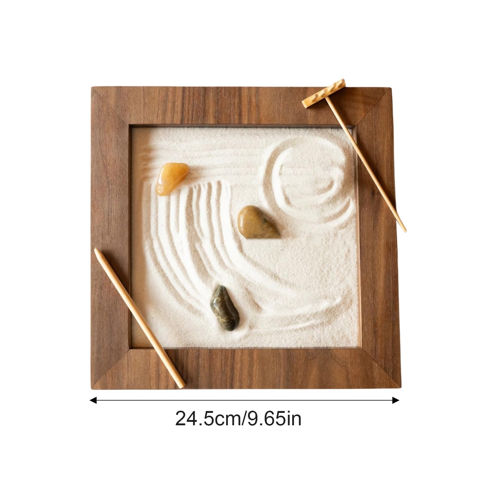 Mini Zen Garden - Giardino Zen in legno, resistente, accessorio da giardino retrò per scrivania, relax, meditazione