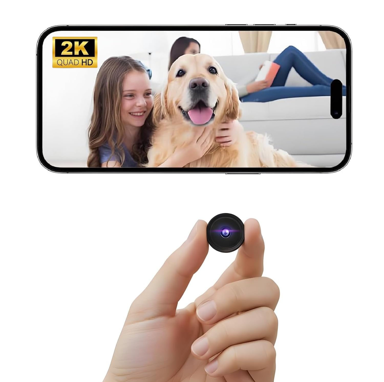 Photo 1 of ELEFOCUS Hidden Camera, 2K Mini Spy Camera Wireless for Home Security, Camaras Espias Ocultas, Secret WiFi Camera for Pet/Baby, Small Indoor Nanny Cam with Night Vision & Motion Detection
