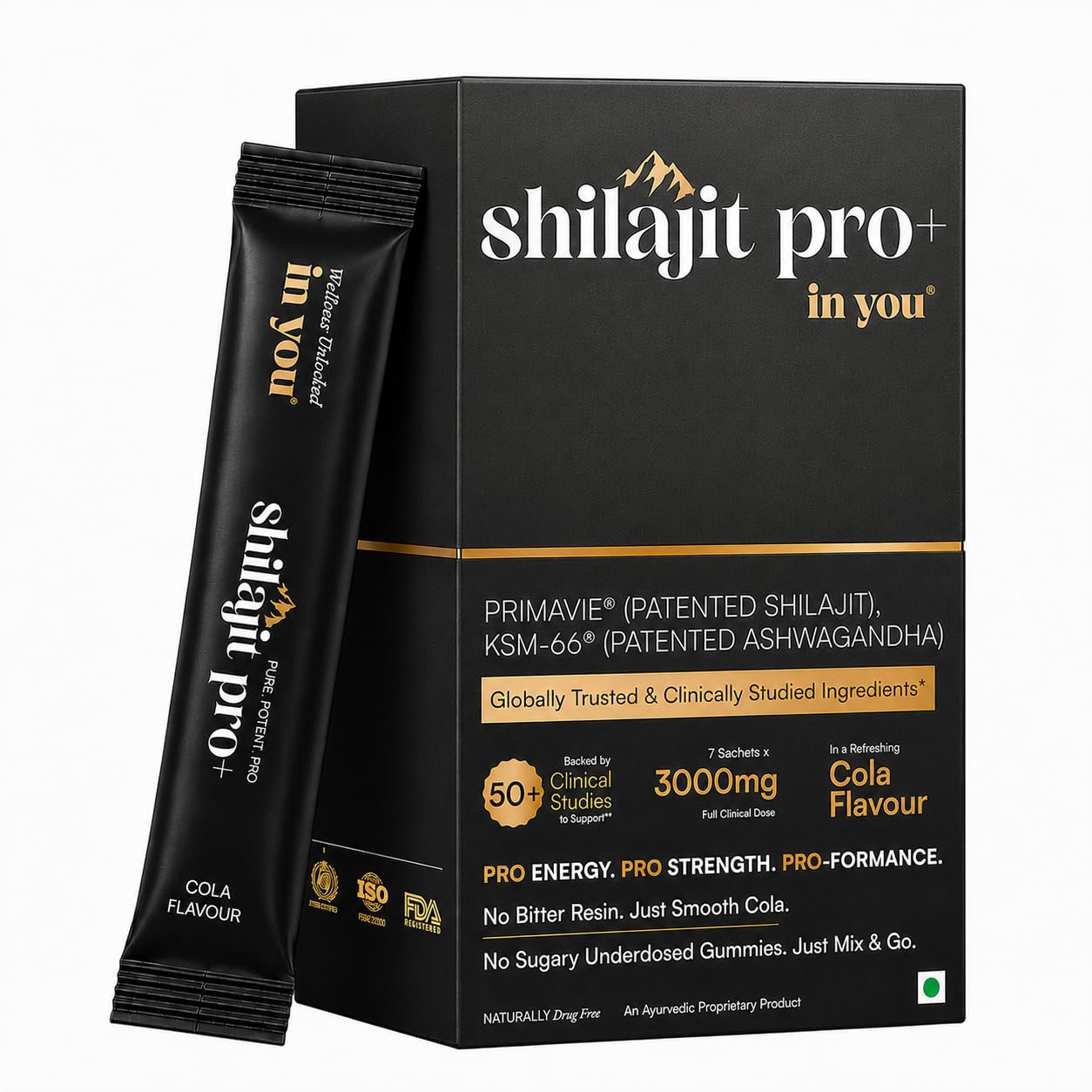 Shilajit Pro+™ in you | Patented Himalayan Shilajit PrimaVie® & Clinically Proven KSM-66® Ashwagandha Nutrition | Pro Energy, Pro Strength, Pro Focus & Pro Vitality | Full Clinical Dose | Cola Flavour-image-13