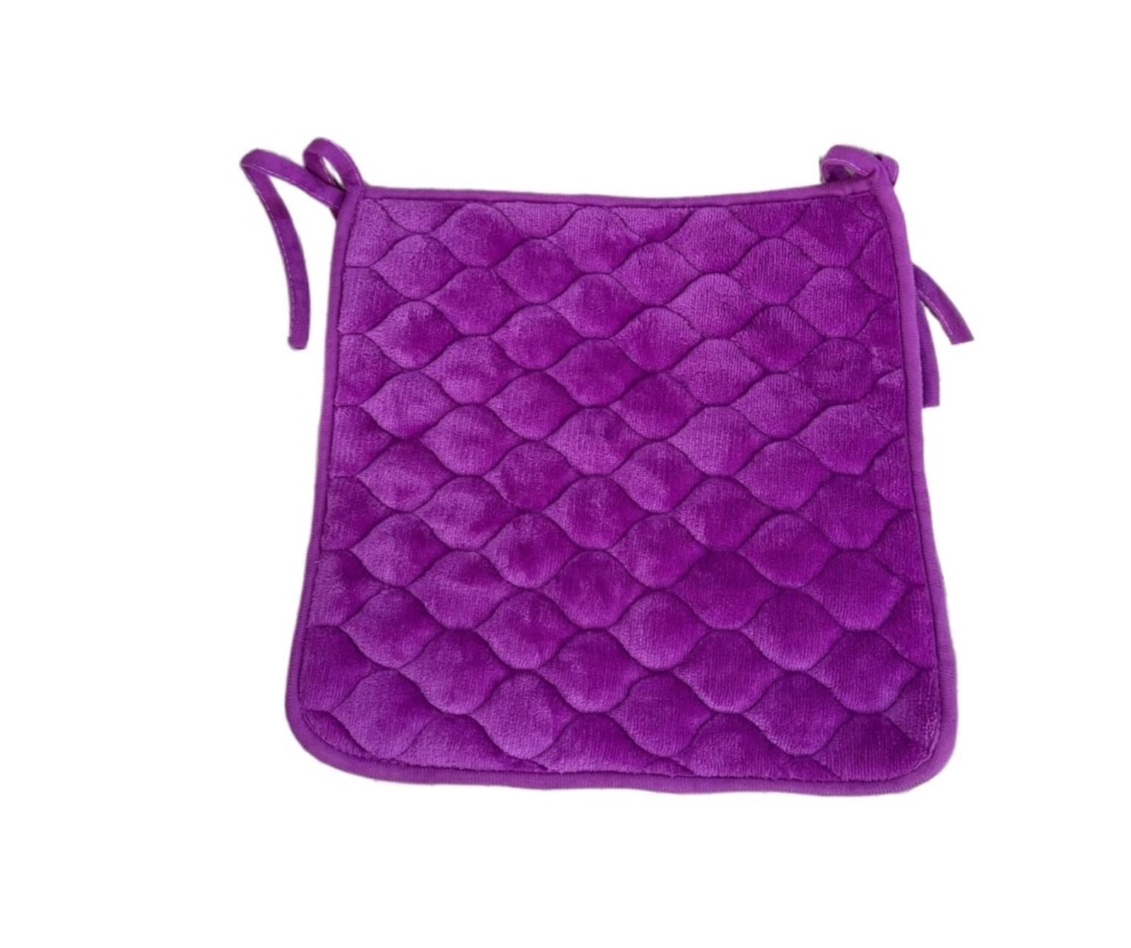 Coussin de siège antidérapant en velours violet à cordes pour grande chaise d'ordinateur