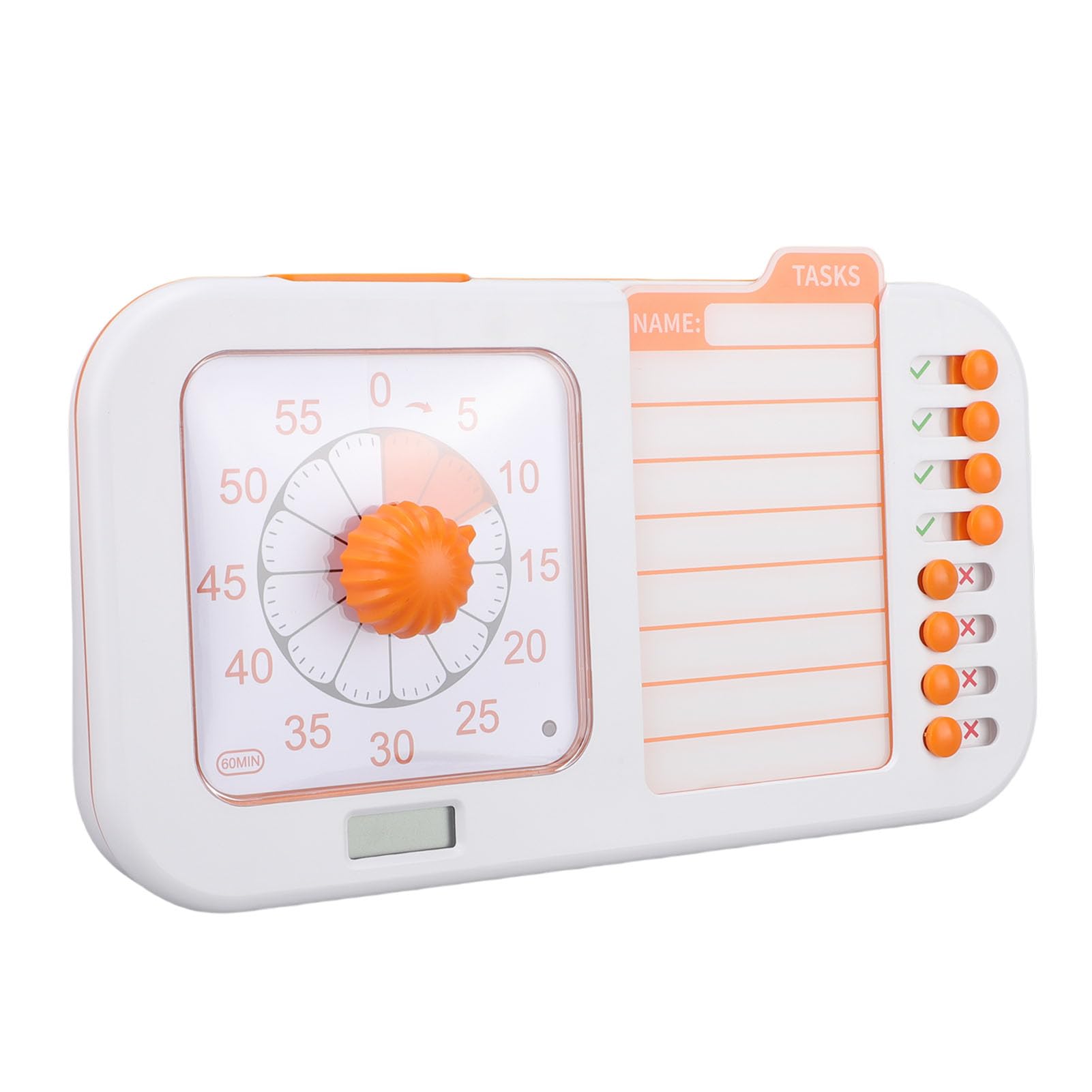 Temporizador Visual 3 en 1, Herramienta de Gestión del Tiempo con Reloj de Cuenta Atrás y Planificador, Tablero Borrable Reutilizable, Funcionamiento Silencioso, Luz