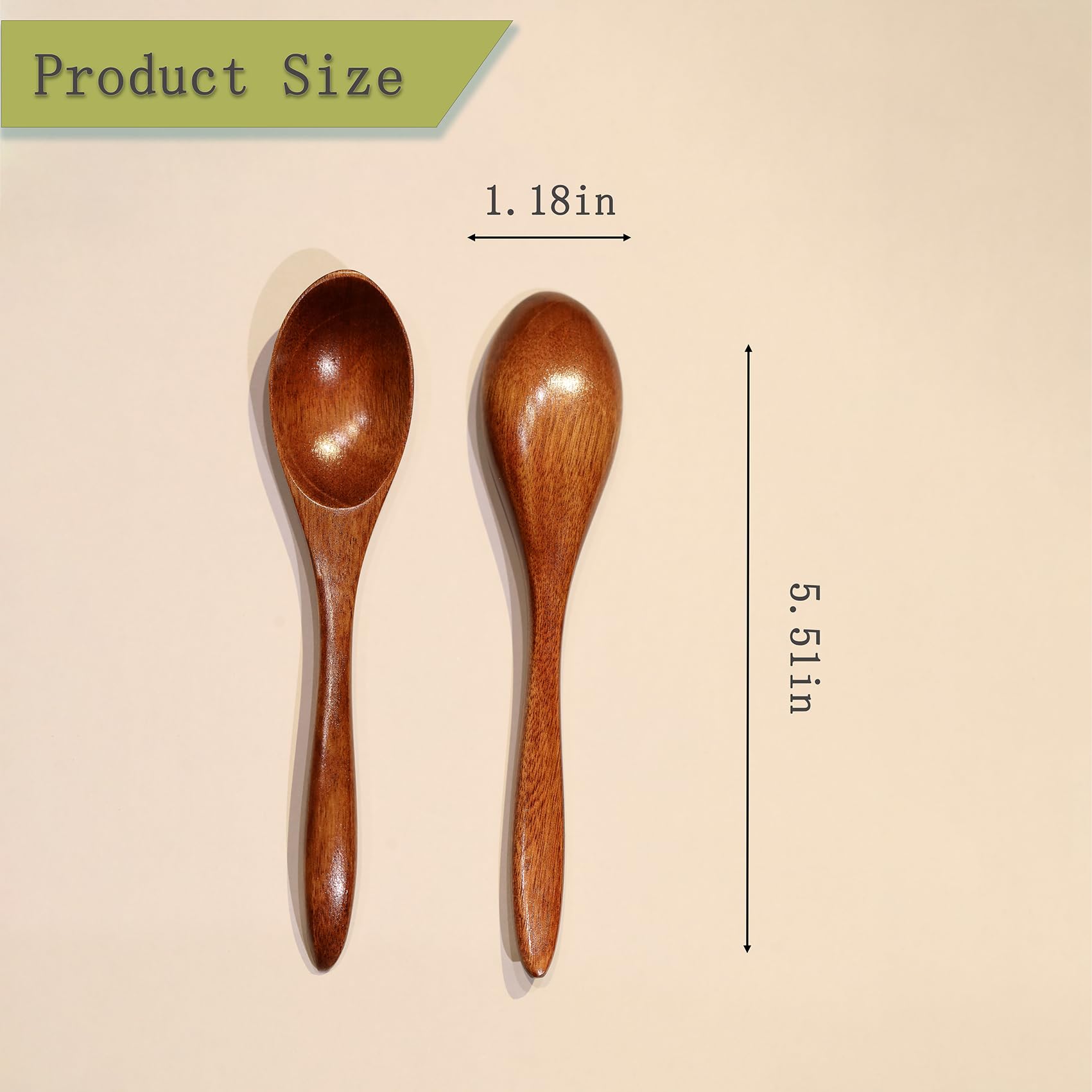 6 Pcs Small Wooden Spoons 5.51 Inch Honey Spoons Wooden Utensils for Spices Sauces Sugar Salt Dips Coffee Condiment Mustard Small Wooden Spoons for Eating Cooking