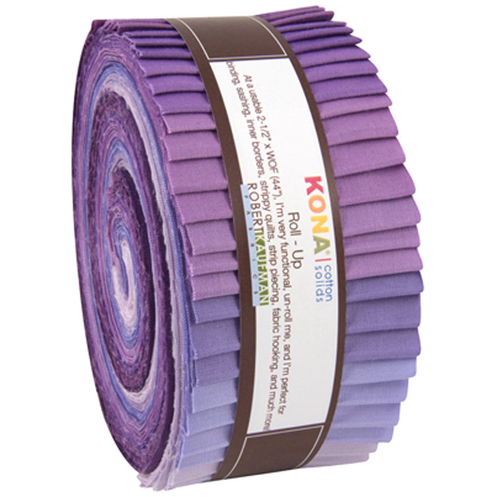 Robert KaufmanRU-437-40 Strips Kona Cotton, Lavender Fields, 40 Piece, 2-1/2-Inch, Purple