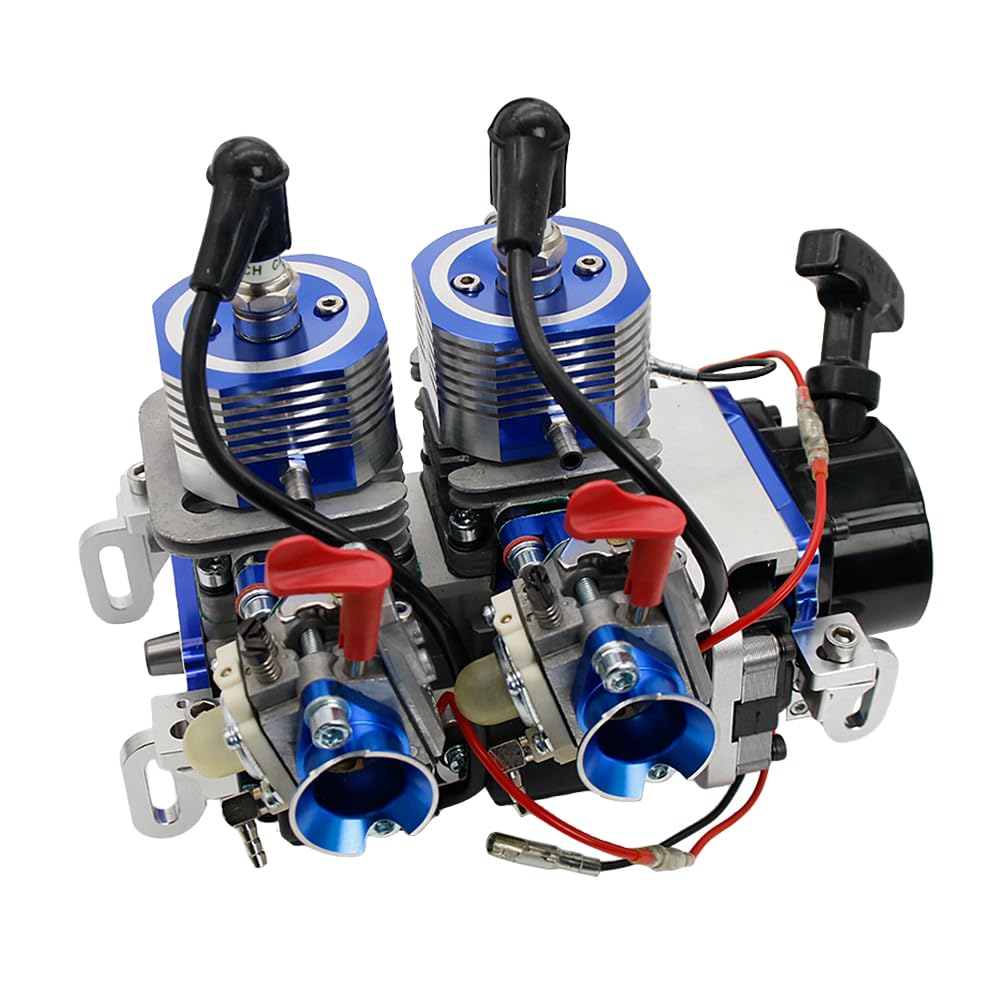 FLMLF 58cc Twin-Cylinder Engine Fit for Zenoah CY RCMK Marine QJ Engines Rc Boat Toys Parts (Positive)