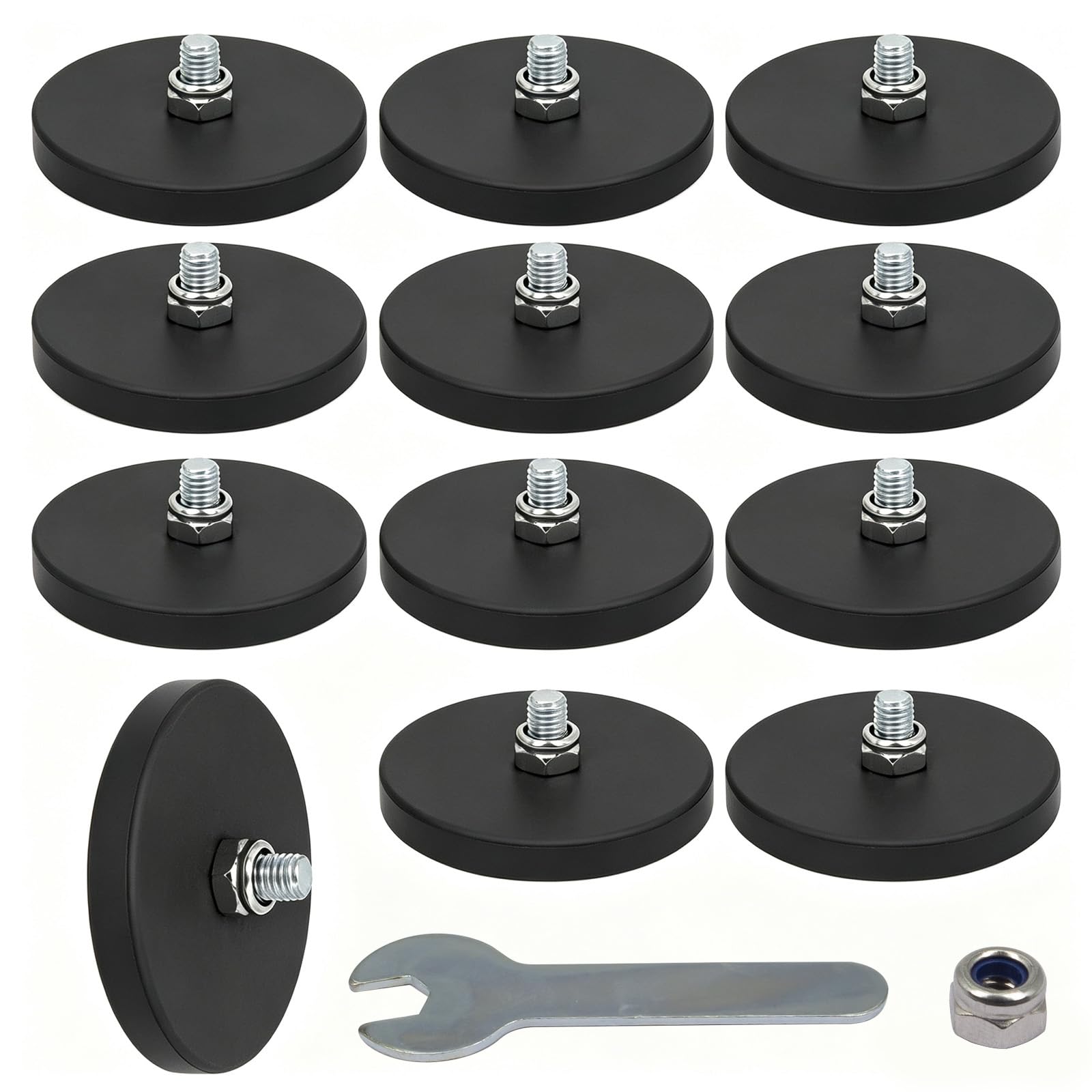 Rubber Coated Magnets, Heavy Duty Waterproof Magnetic Mount for Lights, Tools, Signs, Cameras, Garage, Workshop and Outdoor Use,12Pack — Amazon image 12