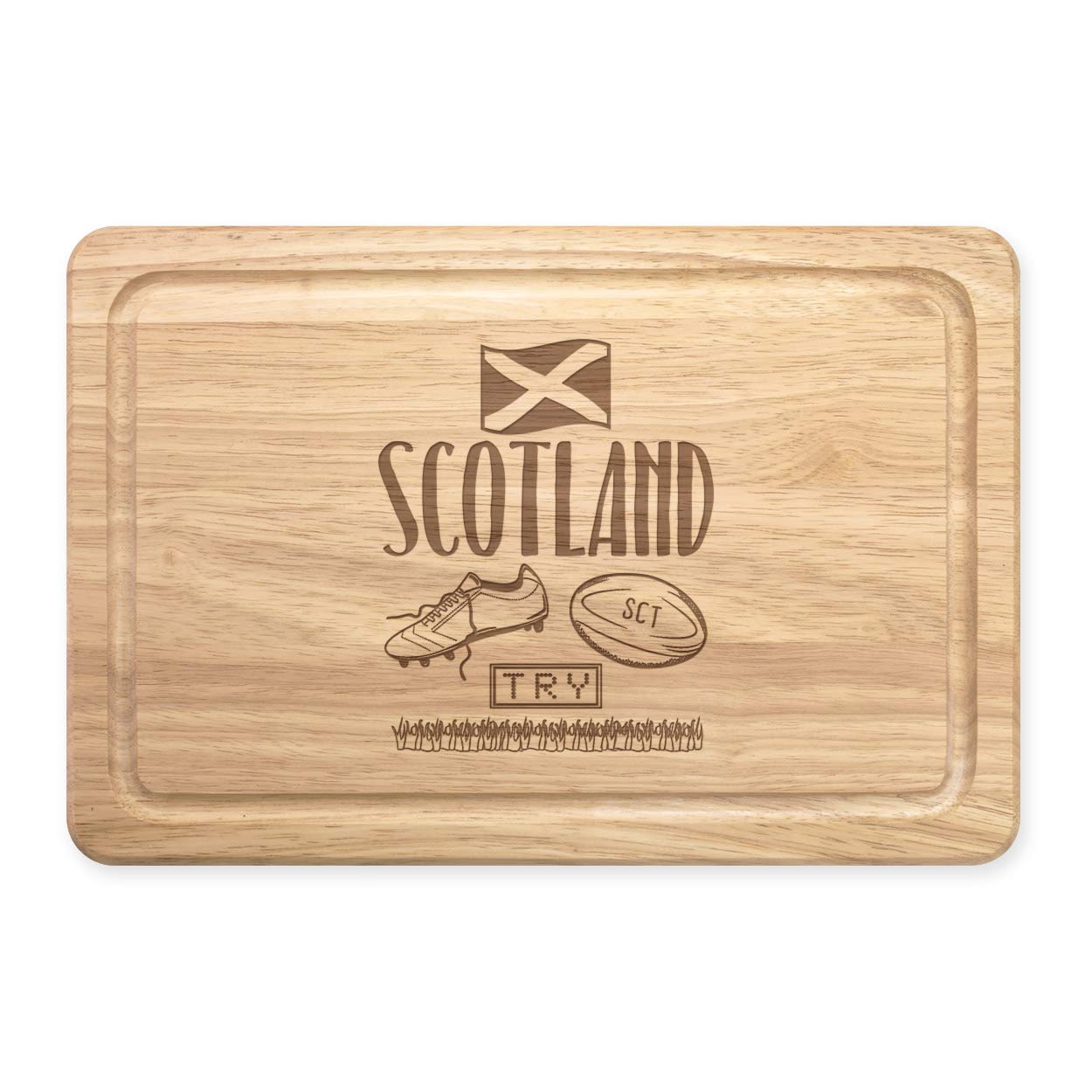 Rugby Scotland Rectangular Wooden Chopping Board