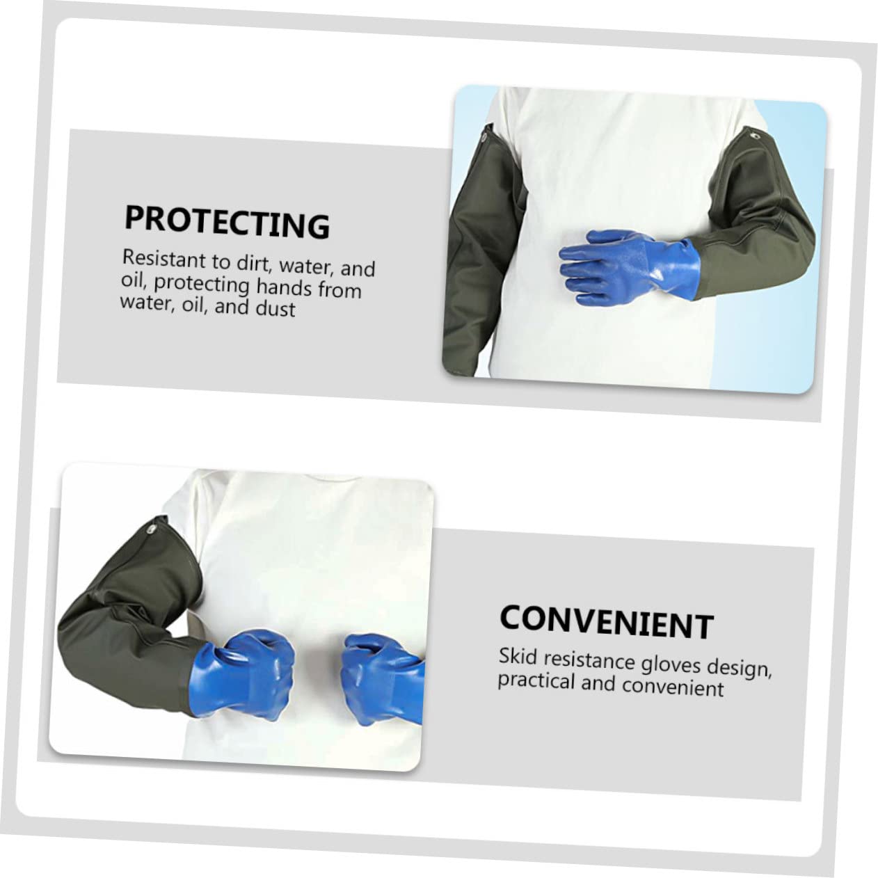 Artibetter Guantes de Pvc Resistentes al Aceite, 1 Par, Uso Industrial