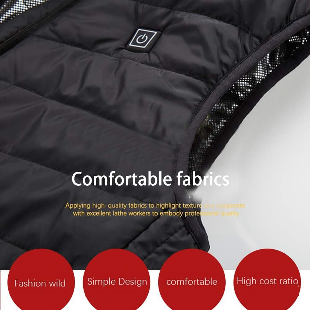 Keenso USB Heated Vest, 3 Levels of Intelligent Temperature Adjustment, Winter Electric Heating Overcoat, Relieve Muscle Soreness, Ladies Winter Vest, Suitable for Skiing Cycling Hiking