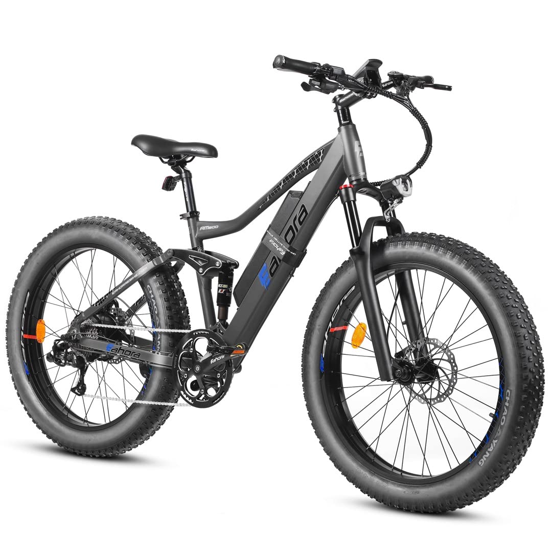eAhora AM200 750W Electric Bike 31Mph Fat Tire Electirc Bike Full Suspension Hydraulic Brakes Electr