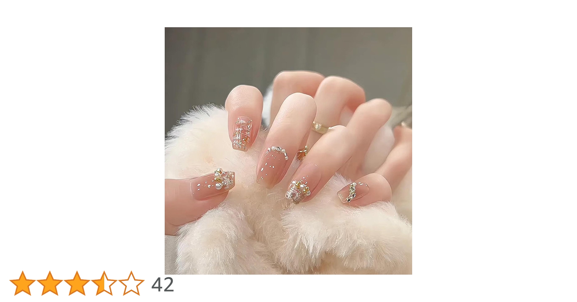Amazon | FINGOOO ネイルチップ ロング 24枚入り 両面テープ付き