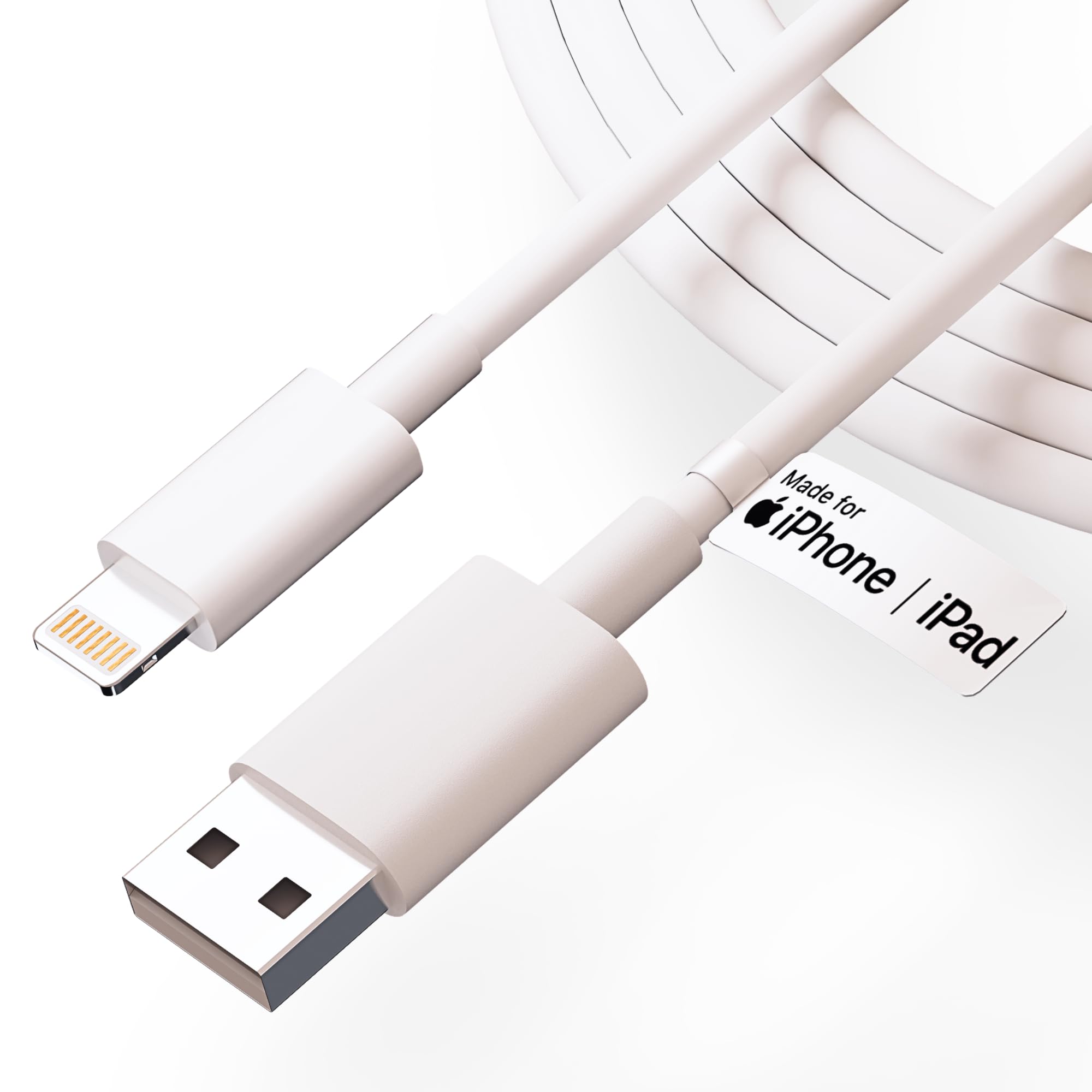 UNBREAKcable USB to Lightning Cable for iphone 3.2 ft 27W [MFi Certified + 6 months Warranty] Fast Charger Cable Compatible for iPhone 14/13/12/11/X/XS/XR/Plus,iPad Mini/Pro, Type-A Power by Tudox