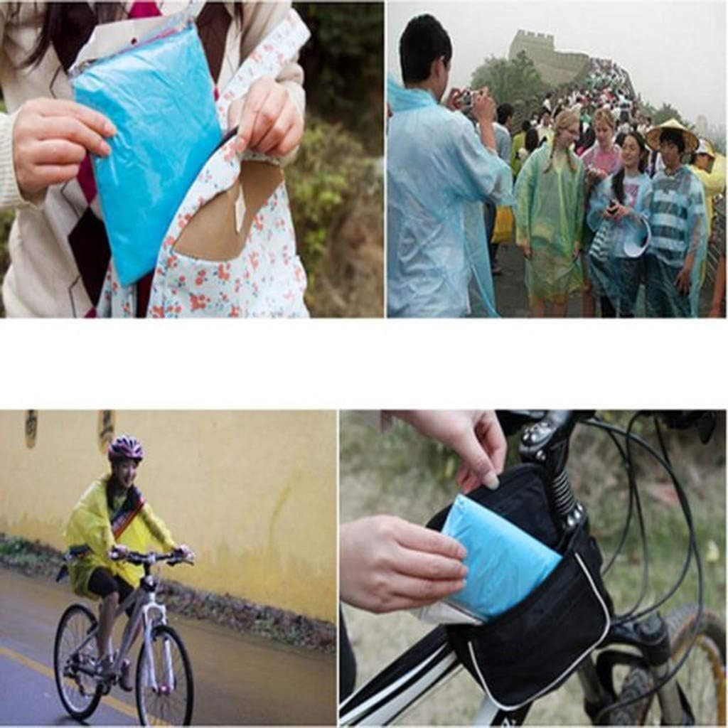 Disposable Rain Ponchos for Adults, Clear with Hood, Compact Emergency Ponchos for Hiking, Camping, Travel