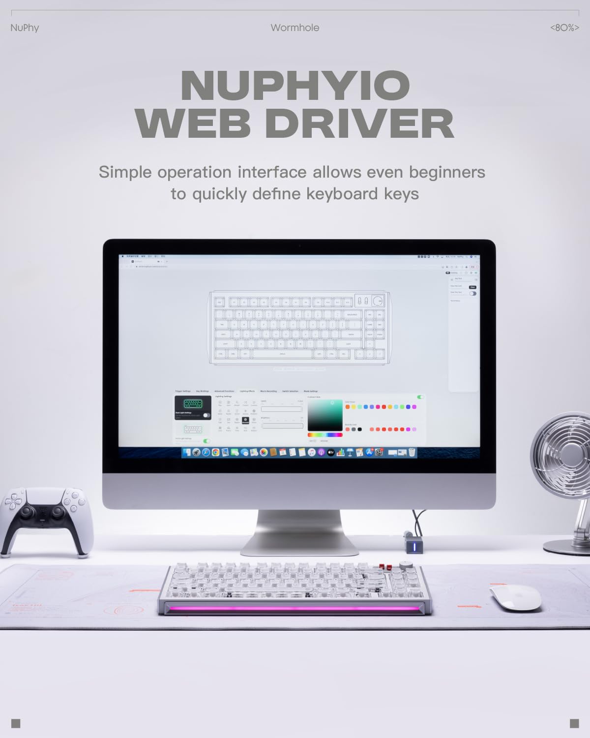 nuphy WH80 Rapid Trigger Tastiera Magnetica Wireless, 83 Tasti, Hot-Swap, Hall Effect Keyboard with Knob, Bluetooth/2.4GHz/USB-C, Compatibile con Mac, Windows