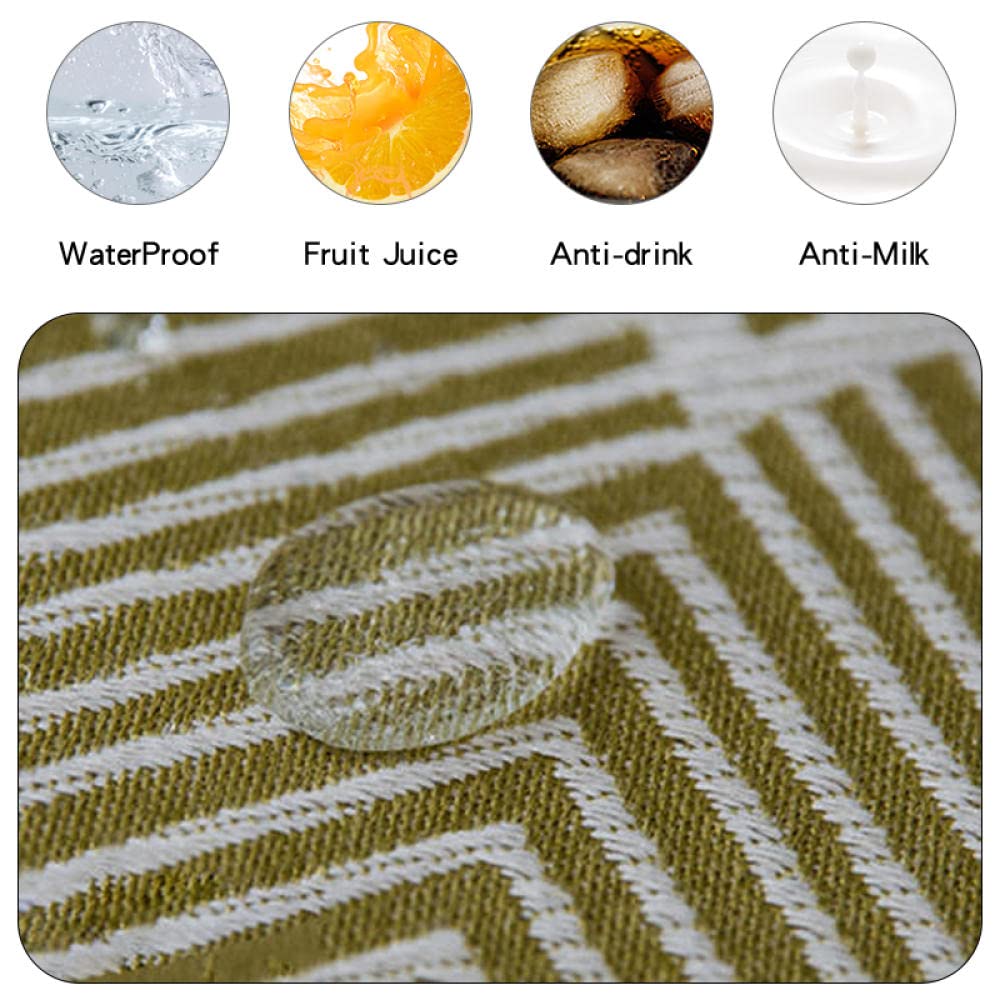 Abwaschbar Tischdecke Wasserabweisend Baumwollverdickung Lotuseffekt Leinenoptik Tischtuch mit Pflegeleicht Fleckschutz Gelb 180 × 130cm