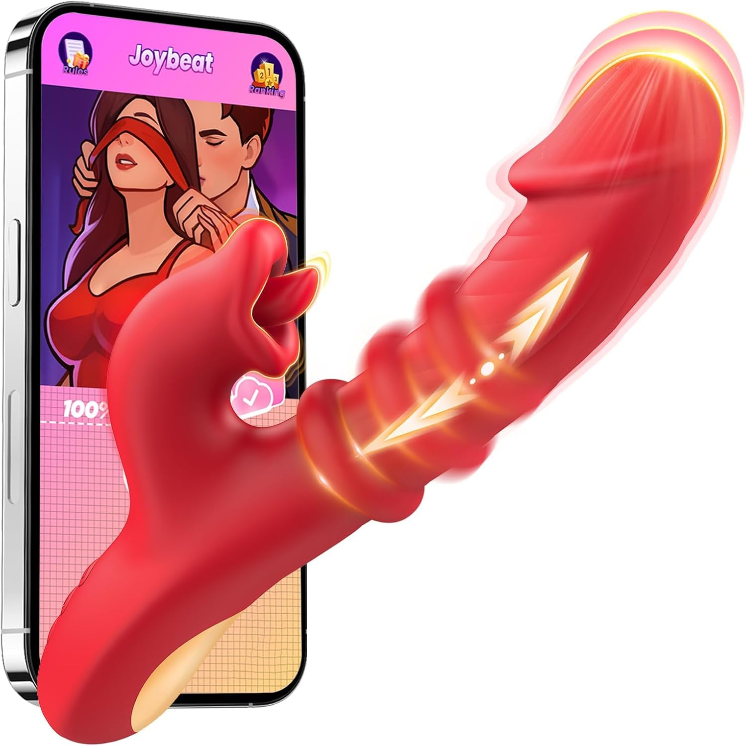 Cacuola KI-Sync Dildo Vibrator mit Stoßen Gleitring, Strukturelle Passung Dildos Sex Spielzeug für die Frau, Vibratorensets für Frauen Klitoris Sexspielzeug mit APP, Vibration für Frauen Doppeldildos
