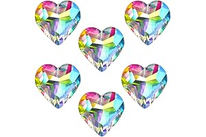 Premium 6pcs 50mm Crystal Heart Prism Suncatchers