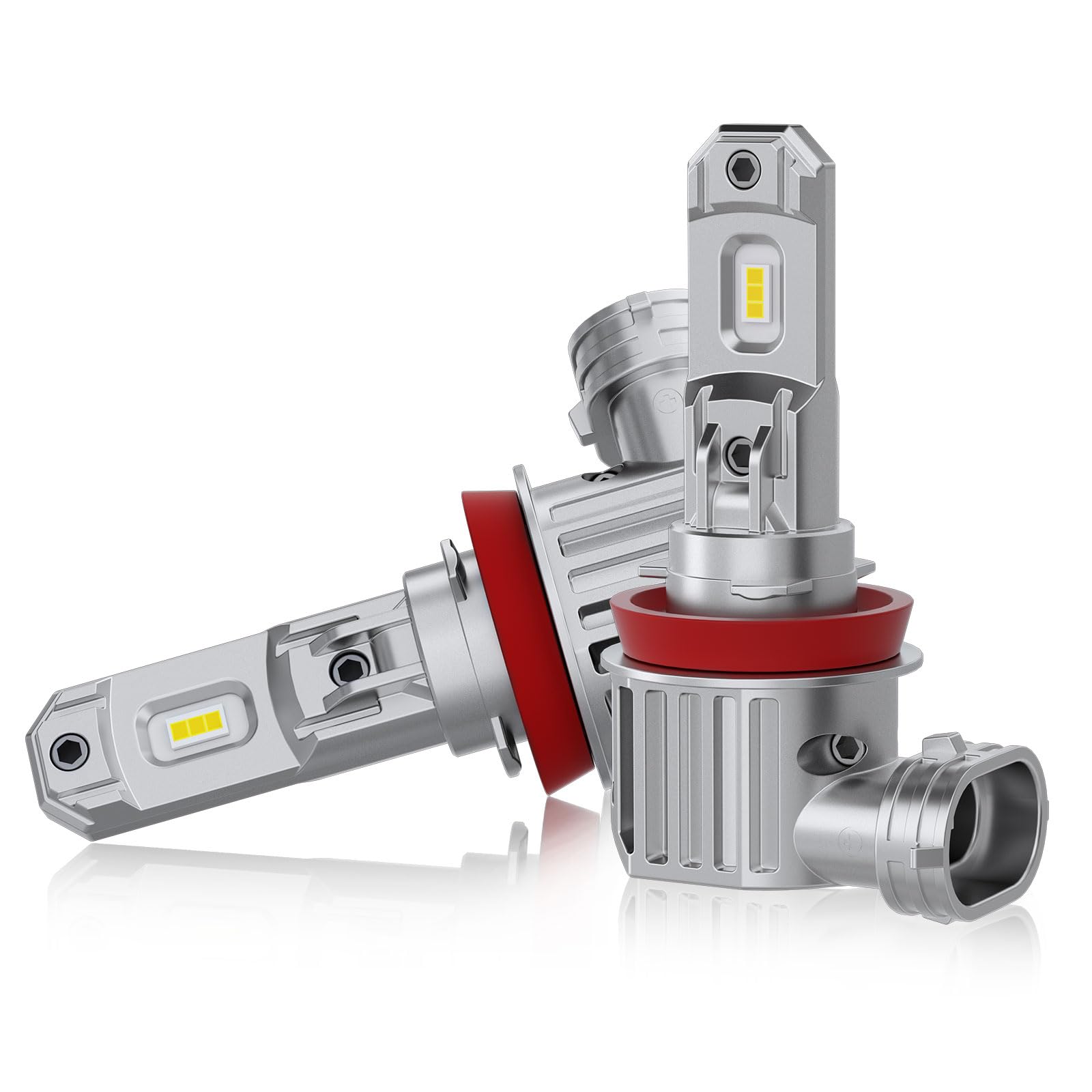 H11 Bulbs, 800% Super Bright 30000LM Cool White 6500K,1:1 Mini Size, Plug and Play, CANBUS Ready, IP68 waterproof H8 H11 fog lights, Pack of 2
