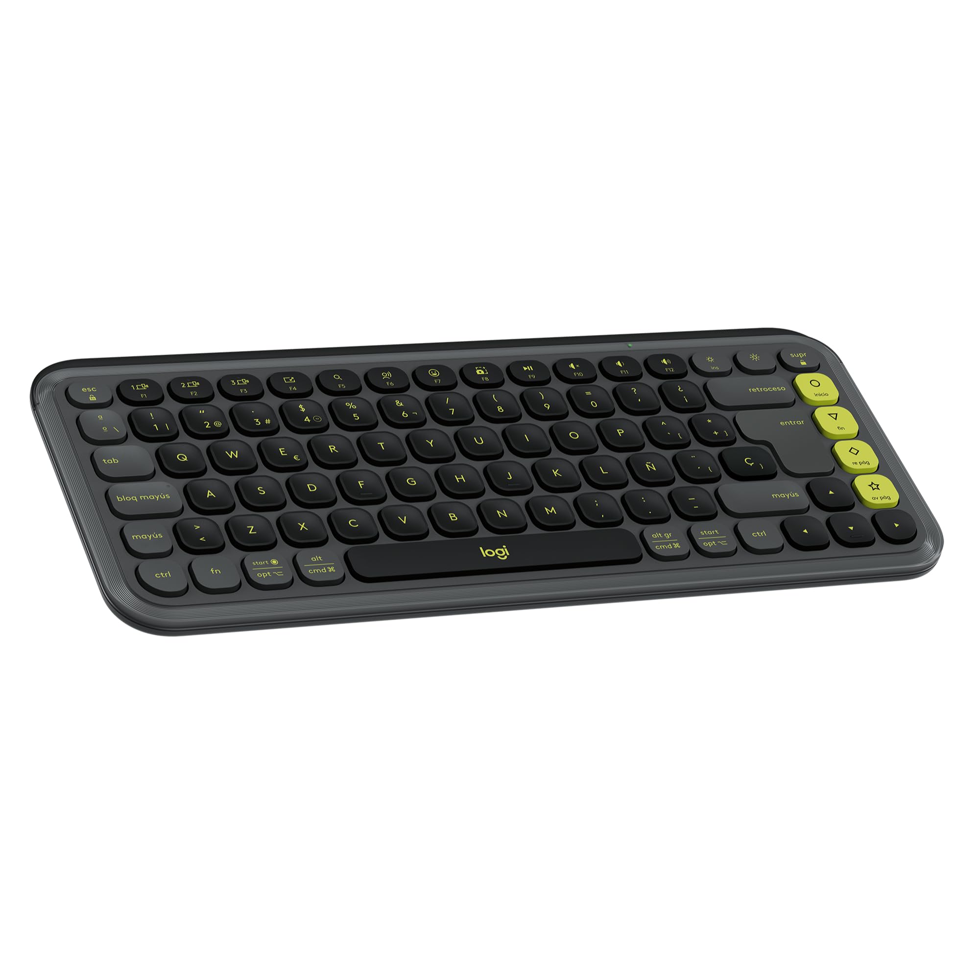 Logitech POP ICON KEYS teclado inalámbrico Bluetooth, escritura cómoda, teclas programables, cambio fácil entre hasta 3 dispositivos, para portátil, tablet, PC, Disposición QWERTY Español - Grafito