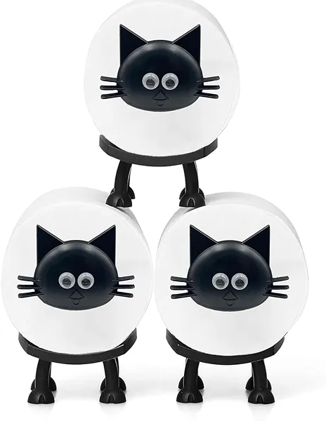 Cat Toilet Paper Holder - Free Standing Bathroom Decor - Hilarious Tissue Roll Storage - Unique Animal Gift Idea (Set of 3)
