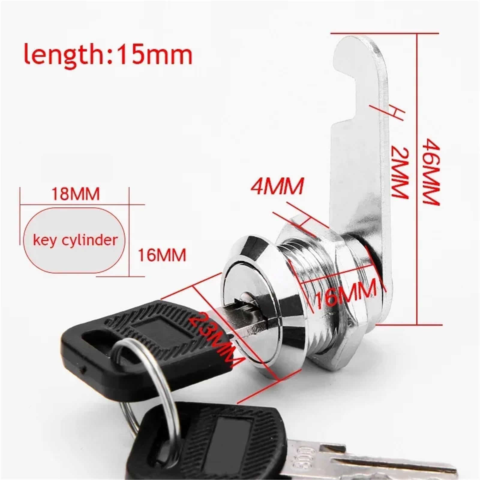 Cerradura de seguridad de 16/20/25/30mm, cerraduras for gabinete, archivador, buzón postal, cajón, armario, cerraduras de seguridad for muebles con 2 llaves(A-16mm)