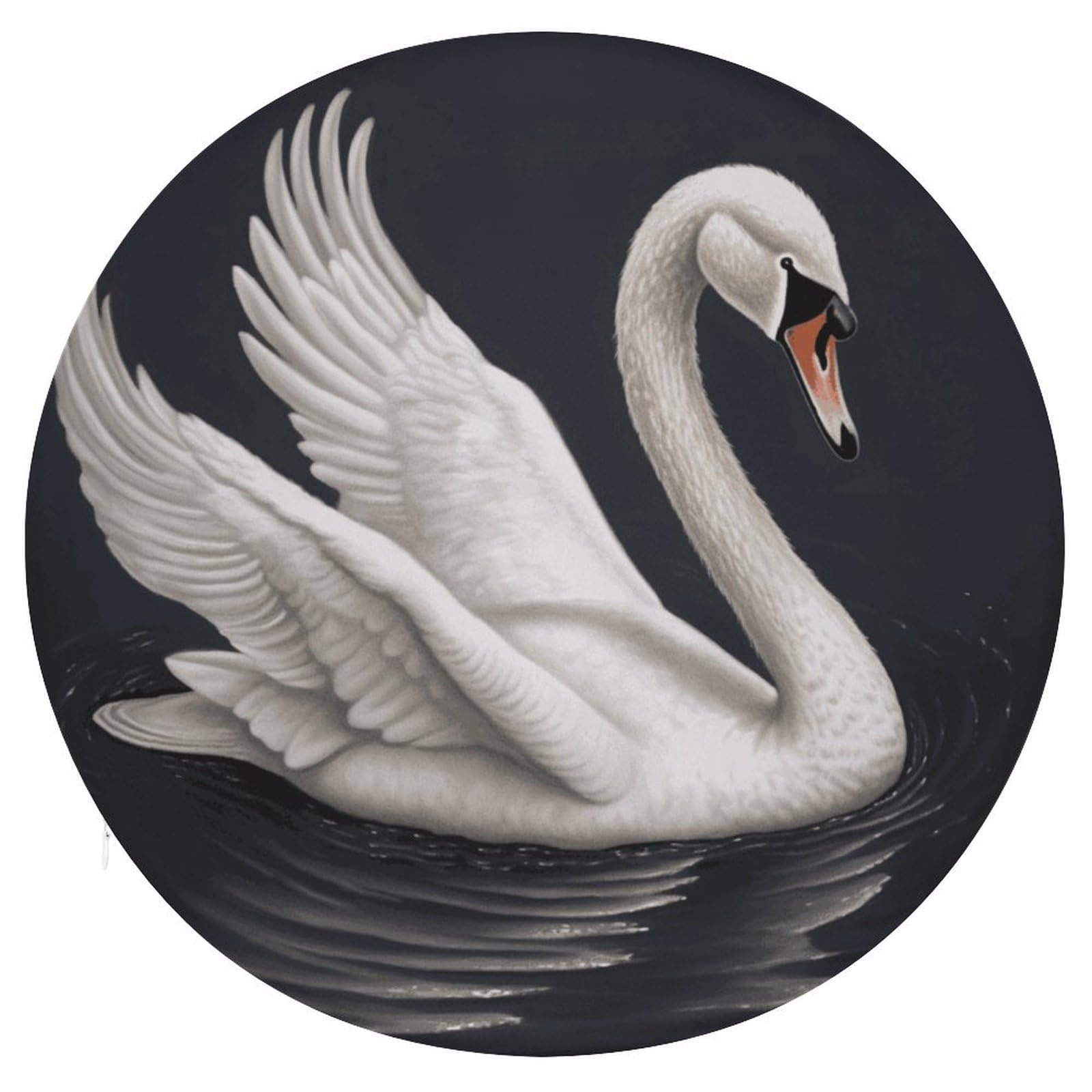 Coussin de chaise rond cygne blanc en mousse à mémoire de forme pour assise confortable