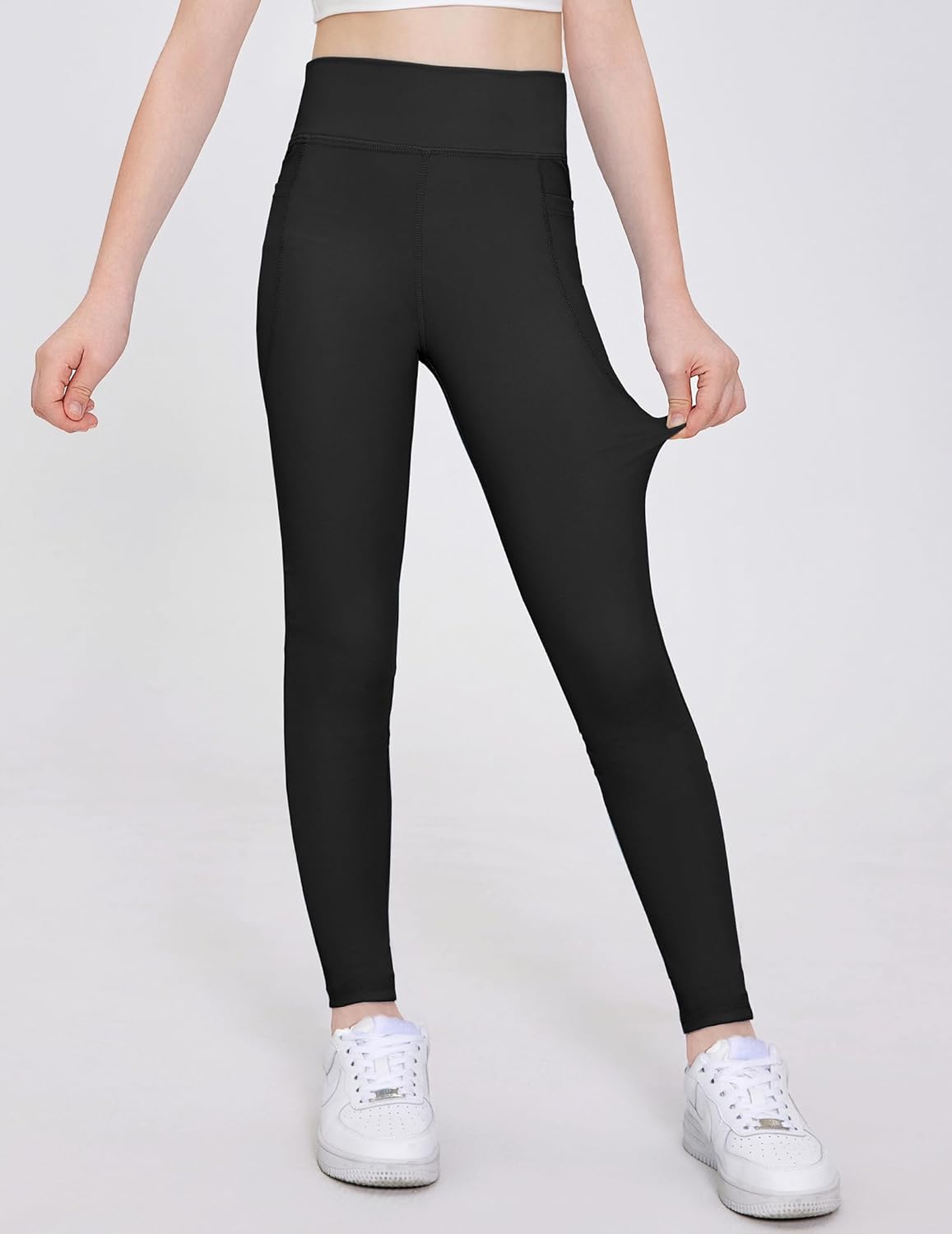 Arshiner Girls Athletic Leggings High Waist Yoga Pants for Kids with Pockets Dance Running Workout Tights - Image 5