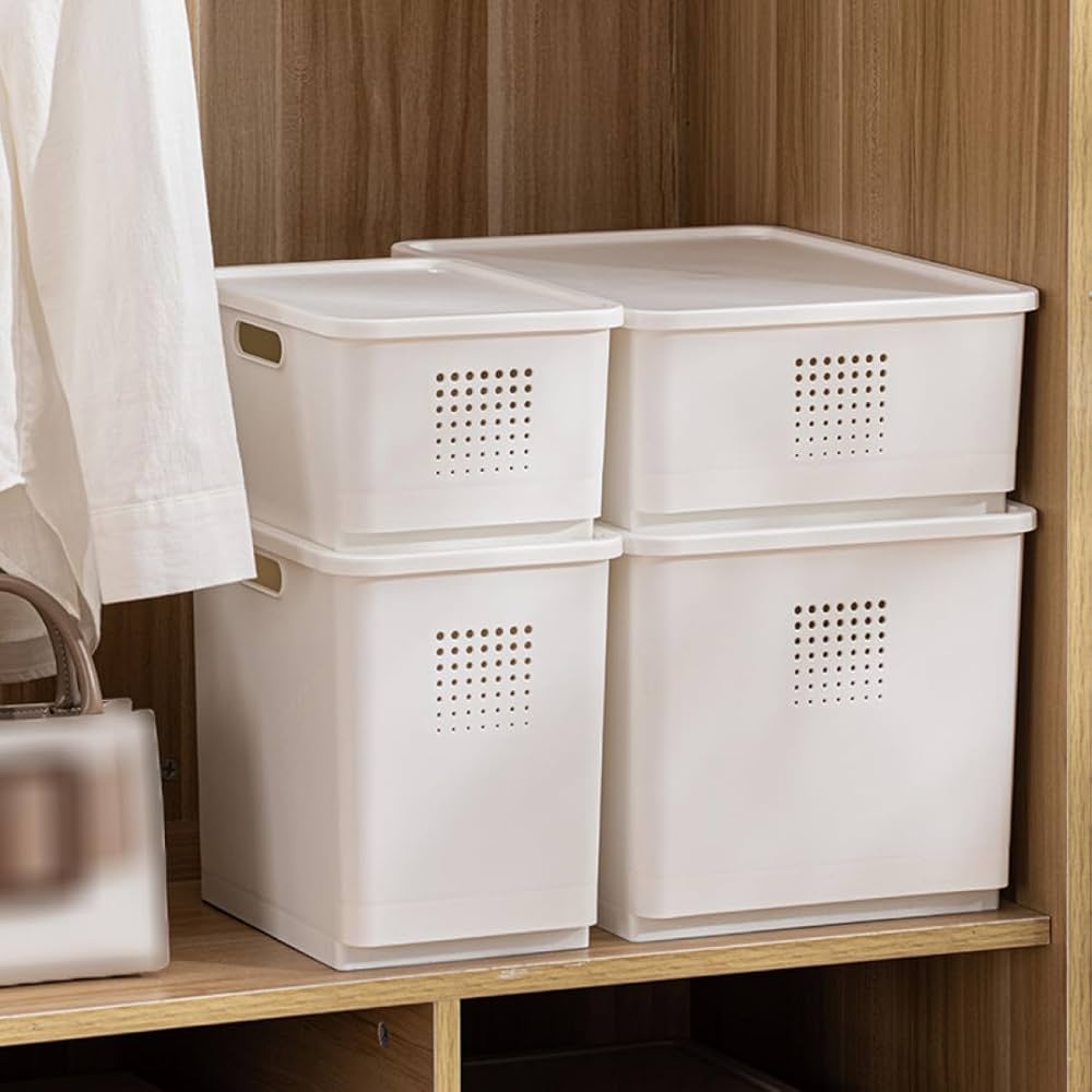 ホワイト プラスチック ストレージボックス 2個 ホワイト プラスチック ストレージボックス 2個 ホワイト