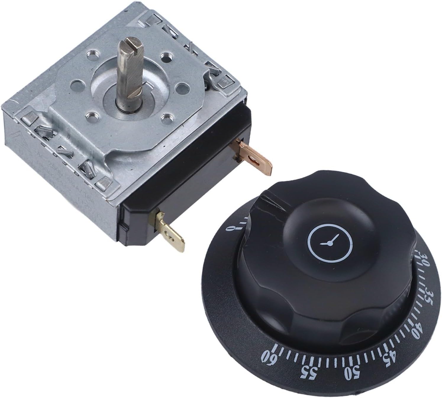 30/60/90/120-Minute Mechanical Timer Switch for Microwave Ovens, Electric Ovens & Rice Cookers – 16A 250V For Ring-Type Kitchen Appliance Timer with Audible Bell(60MIN)