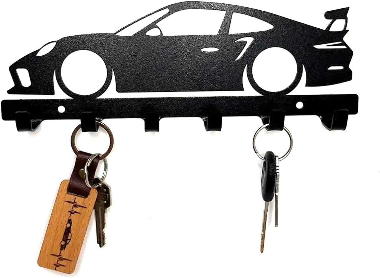Key Holder Wall Mounted, 911 GT3 RS Key Holder, Entryway Organizer, Key Hooks, Metal Key Rack, Wall Mounted, 16 Gauge Steel, Made in USA