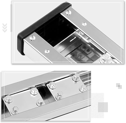 Miniatura 5 de Par Estribos de acero inoxidable cromado de 5 pulgadas, escalones laterales, barras Nerf compatibles con Dodge Ram Crew Cab 09-24 de 4 puertas