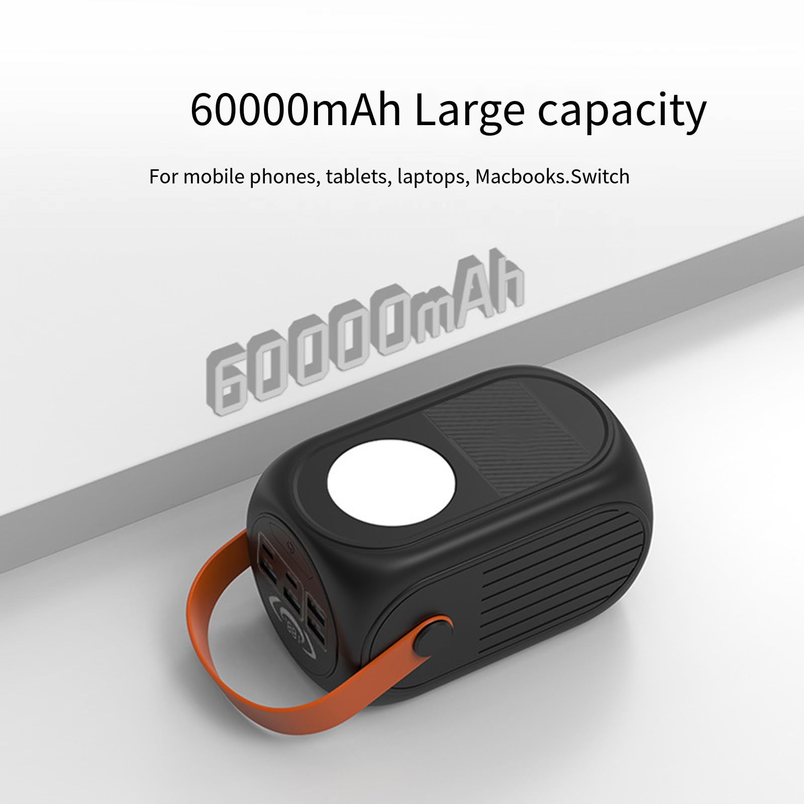 Tesoro di Ricarica Portatile Multifunzionale, Alimentatore Mobile ad Alta Potenza da 80 W 60.000 mAh per Fornire Alimentazione affidabile per la Tua Attrezzatura,Black