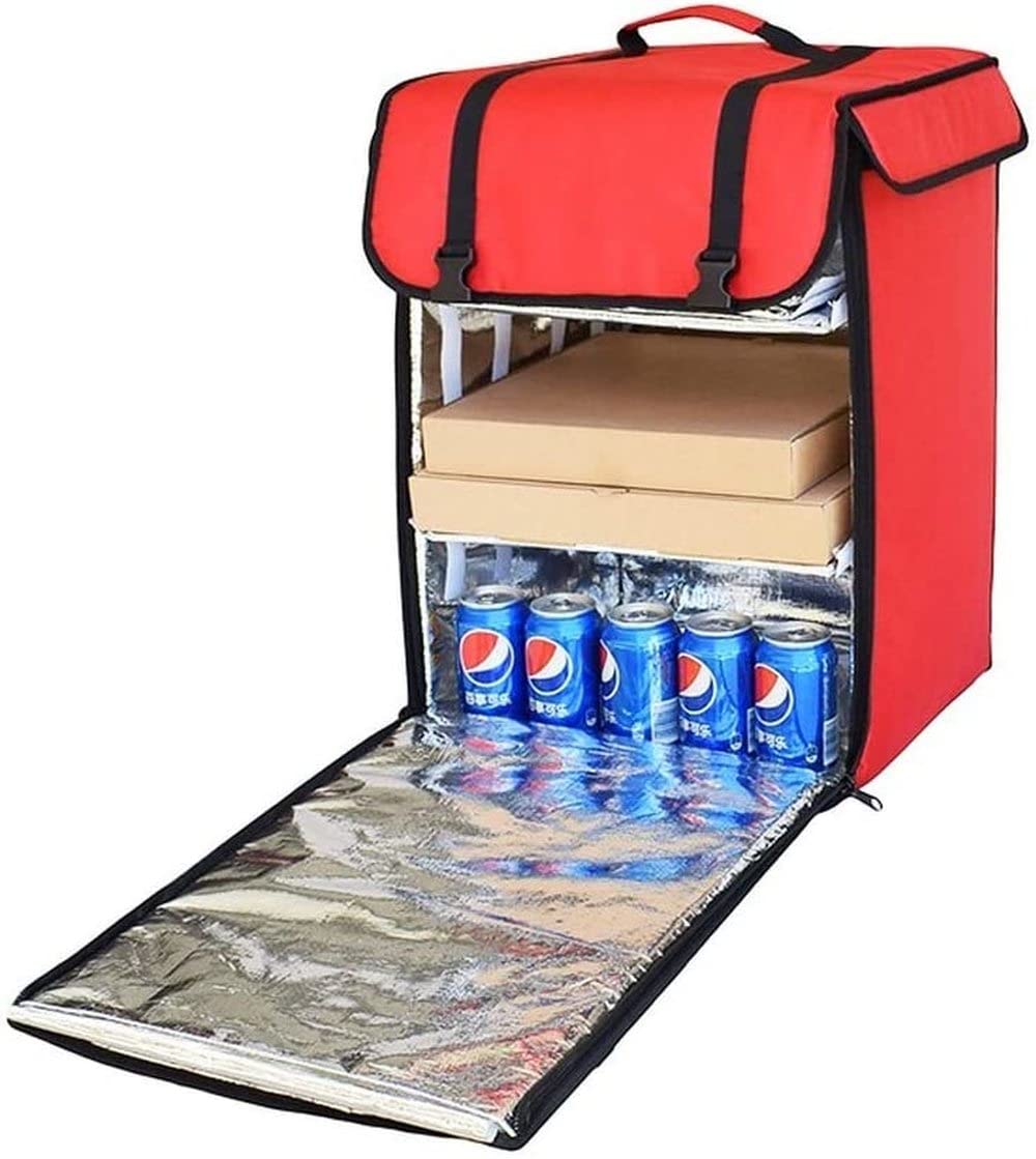 Pizza - Mochila para transportar con bolsa caliente de comida Ciclo de ciclomotor para bicicleta térmica para llevar mochila T9 (negro)